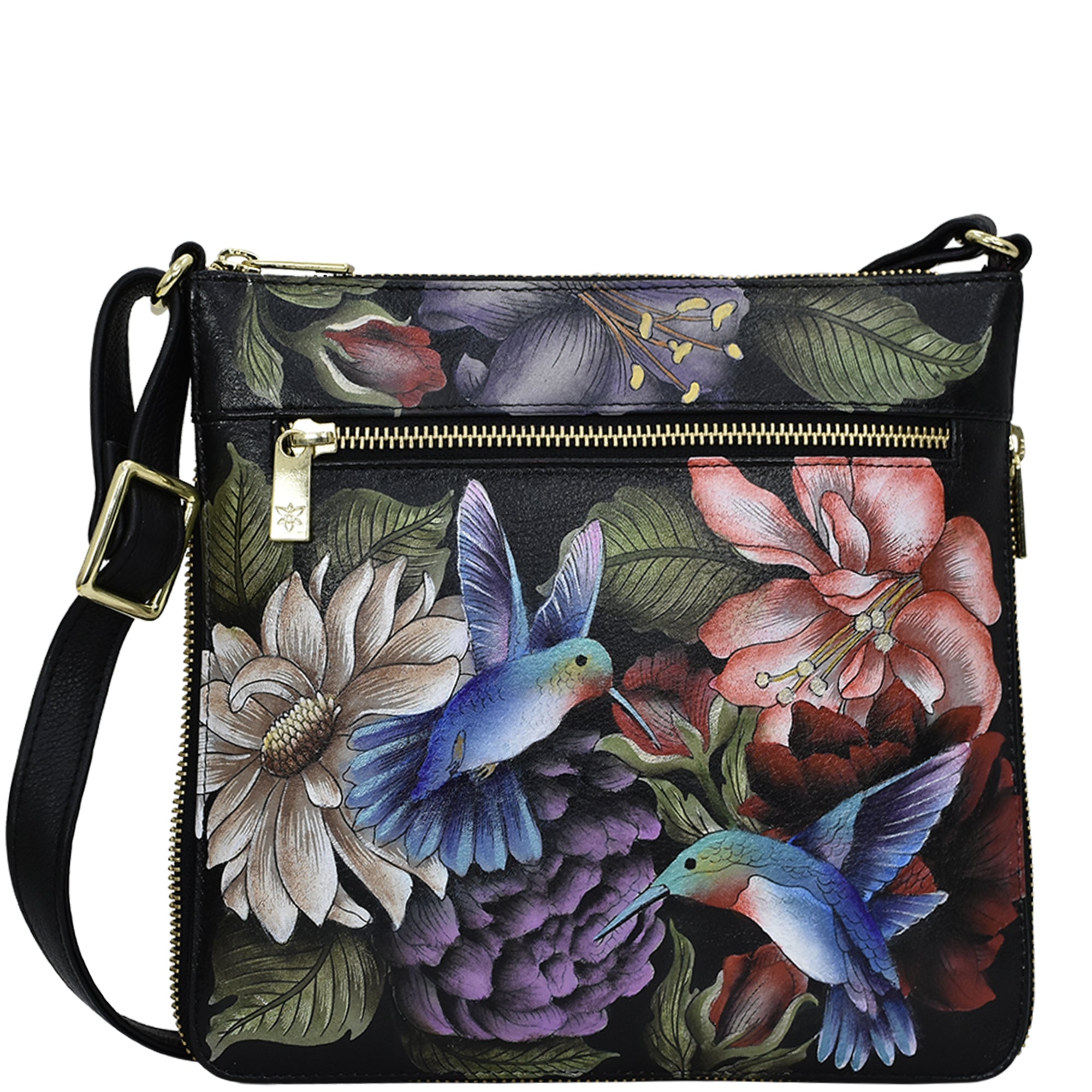 Anuschka Leather Crossbody Purse 2024 Hand Painted