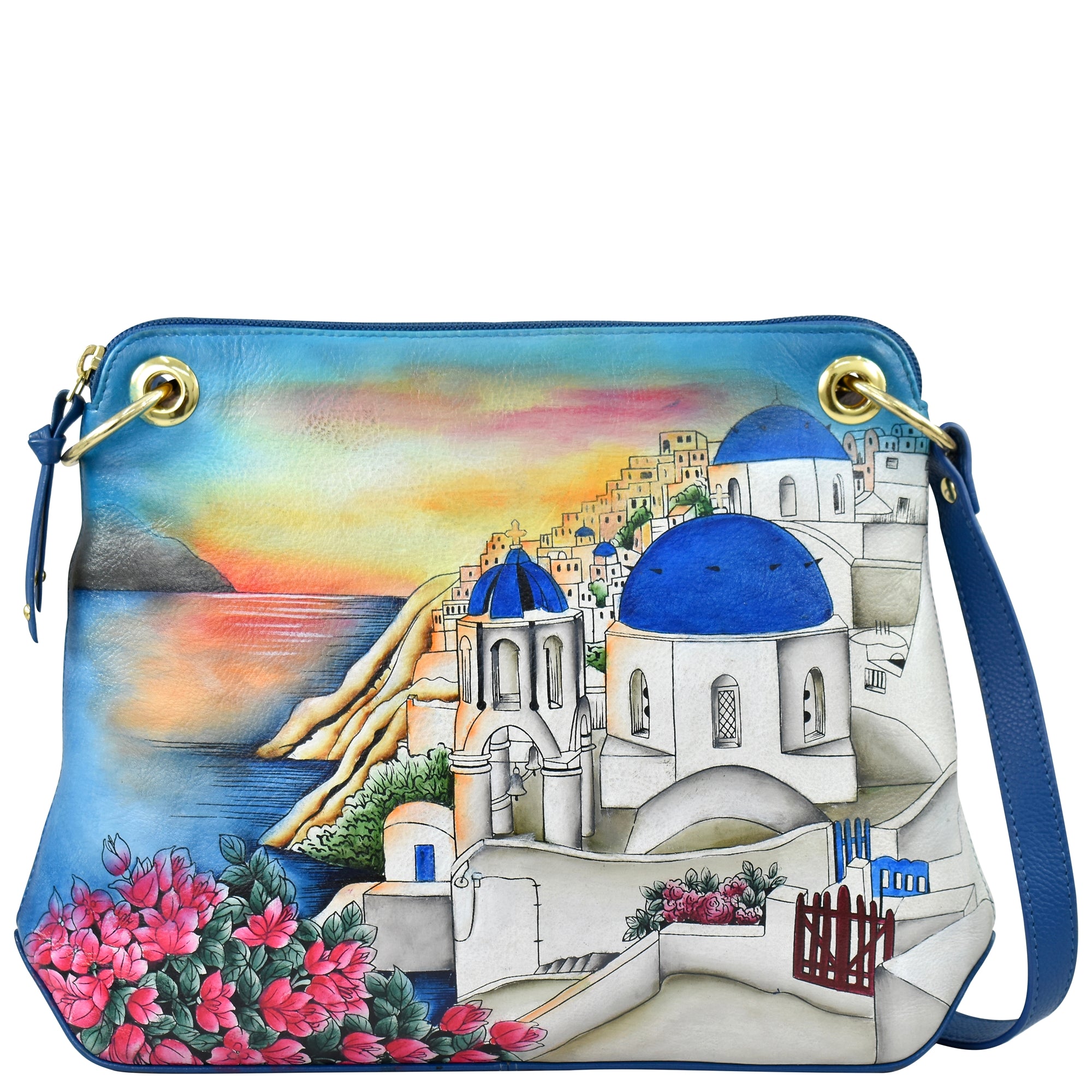 Anuschka Leather Handpainted Small Crossbody Bag hot