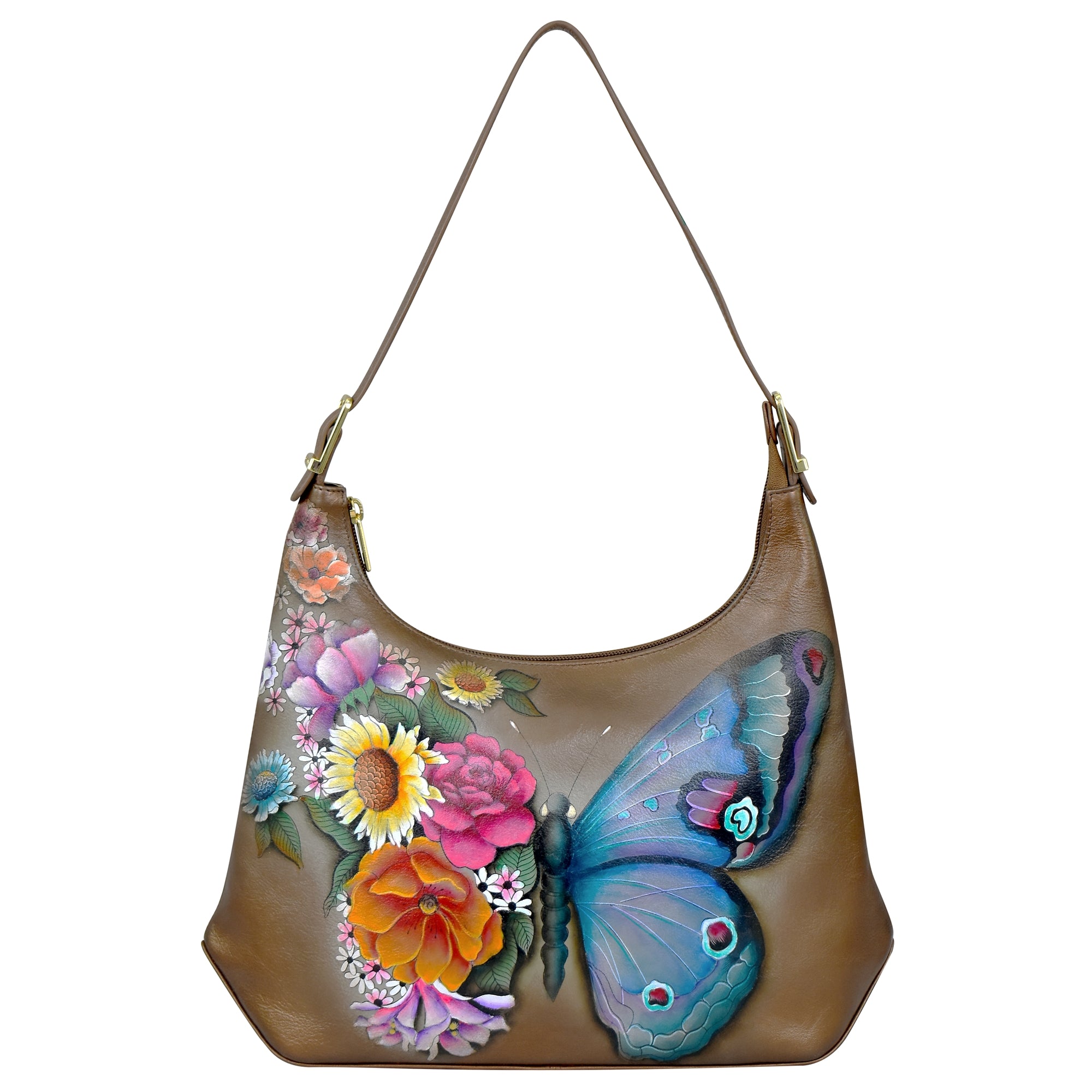 Gorgeous buy Anuschka Artisan Purse Bag Butterflies and Flowers