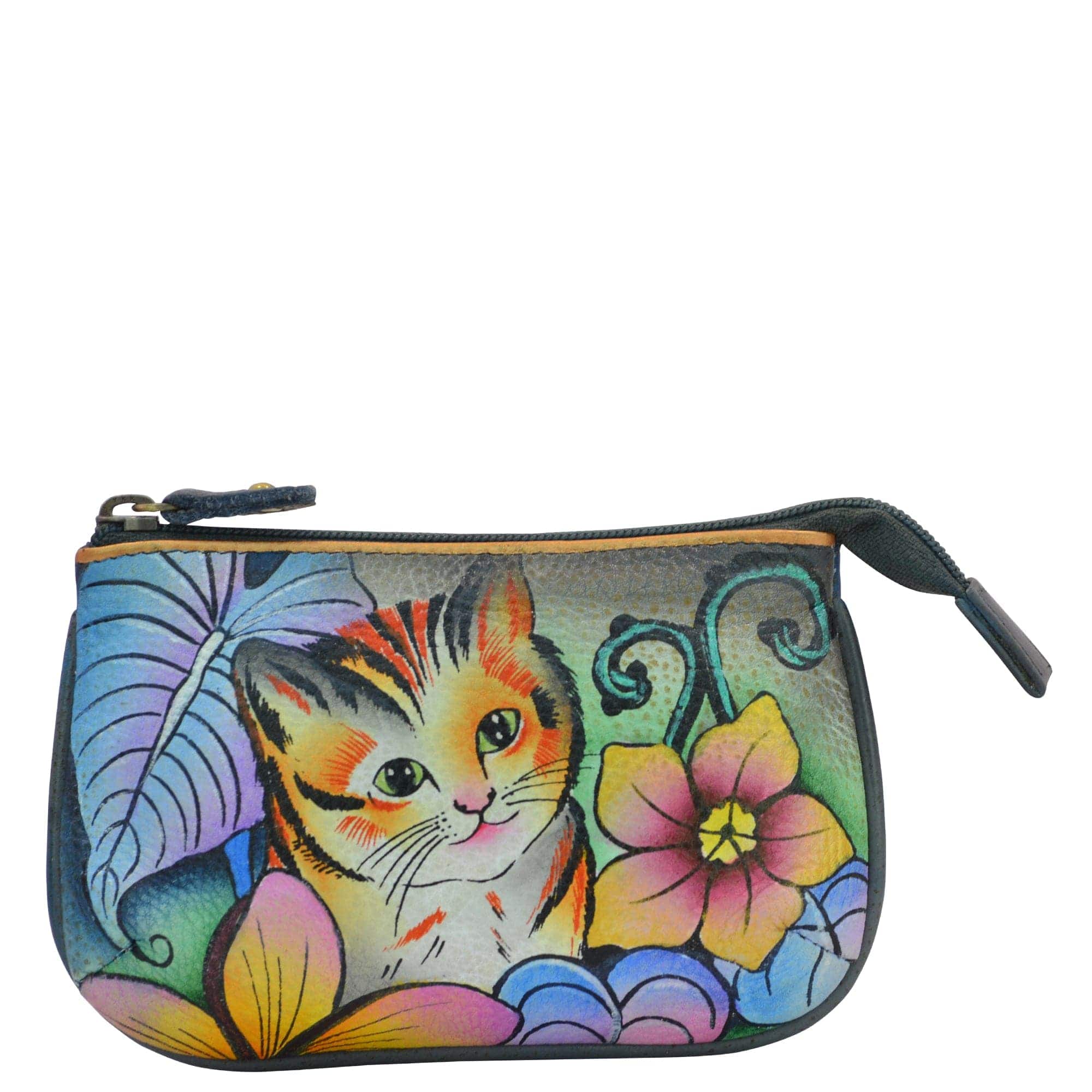 Anuschka Cats 2024 in Wonderland Hand-Painted Leather Purse