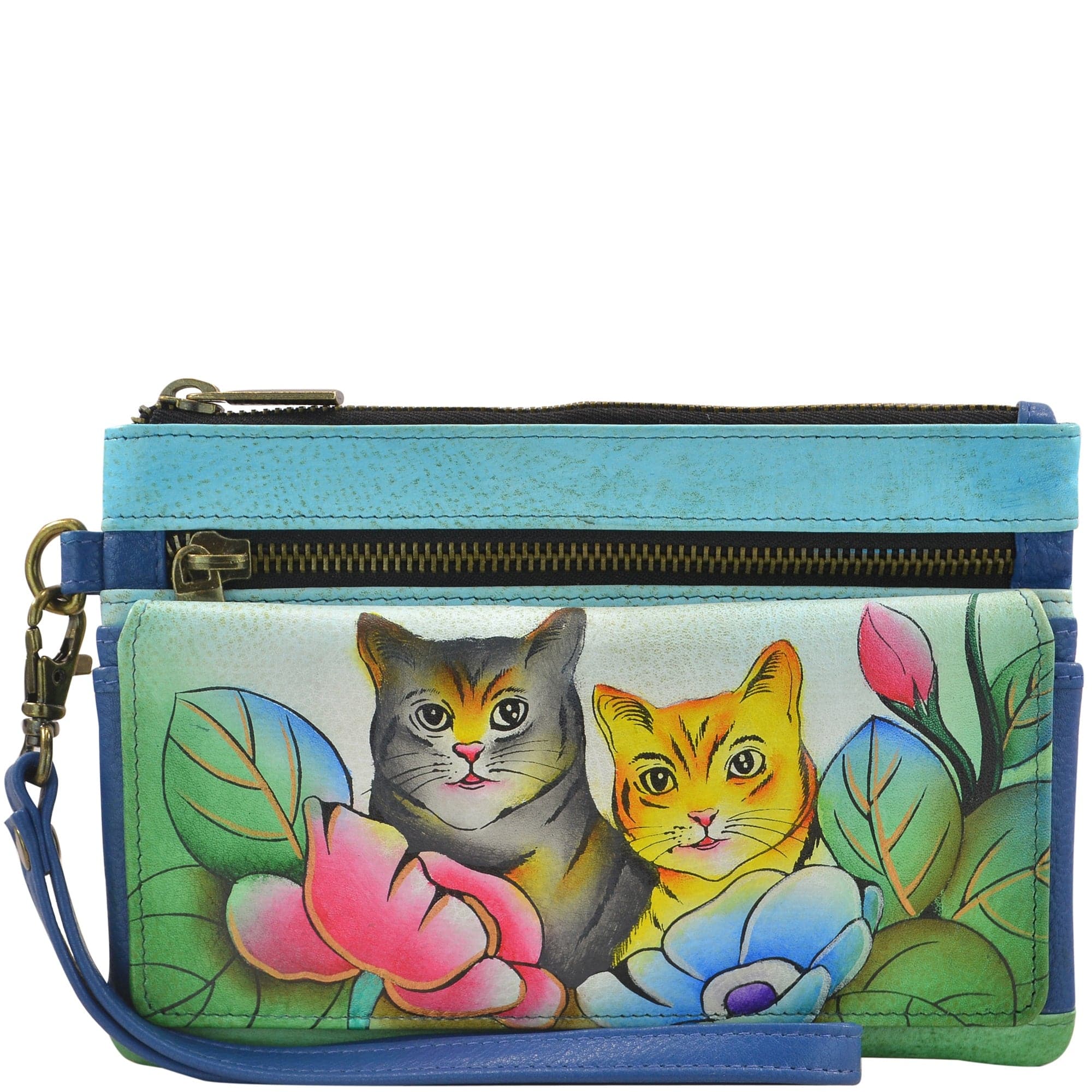 Anuschka Hand-Painted Leather Tote with Organizer Wallet-Animal Butterfly outlet