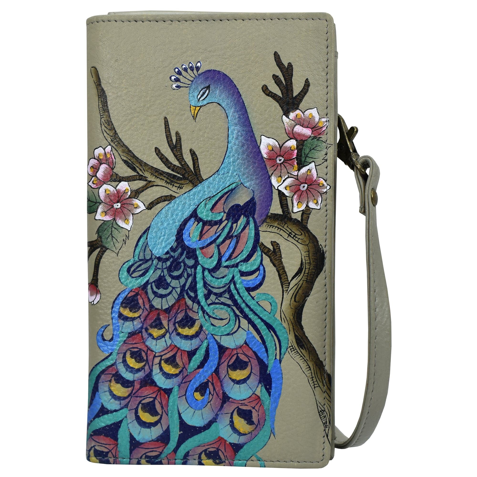 Anuschka Hand-Painted shops Leather Crossbody Organizer