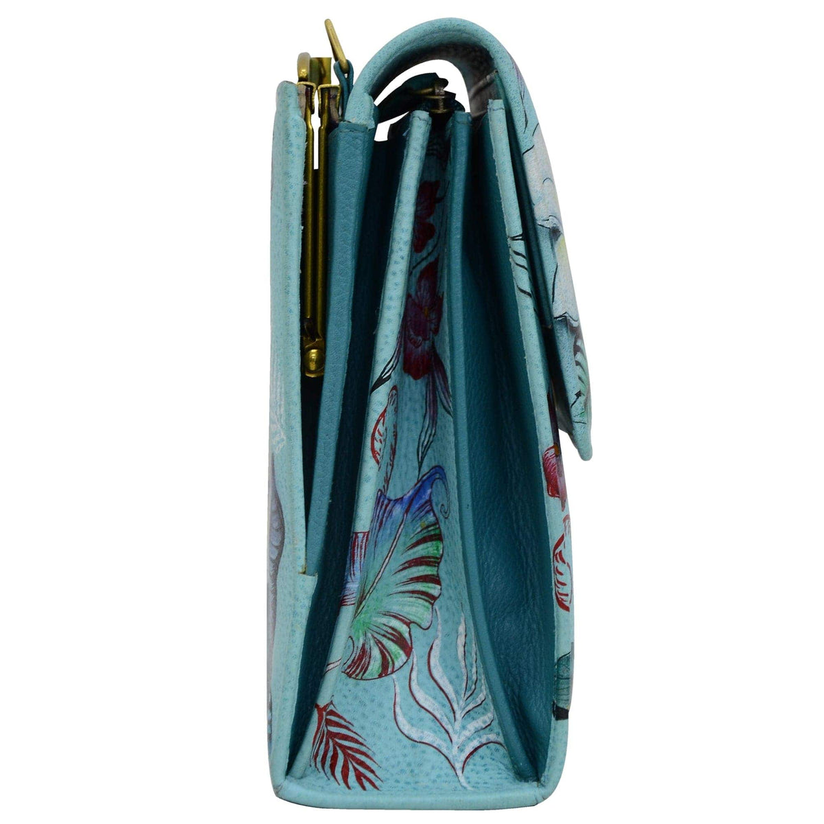 Leather Hand Painted Triple Compartment Crossbody Organizer - 412 –  Anuschka (EU)