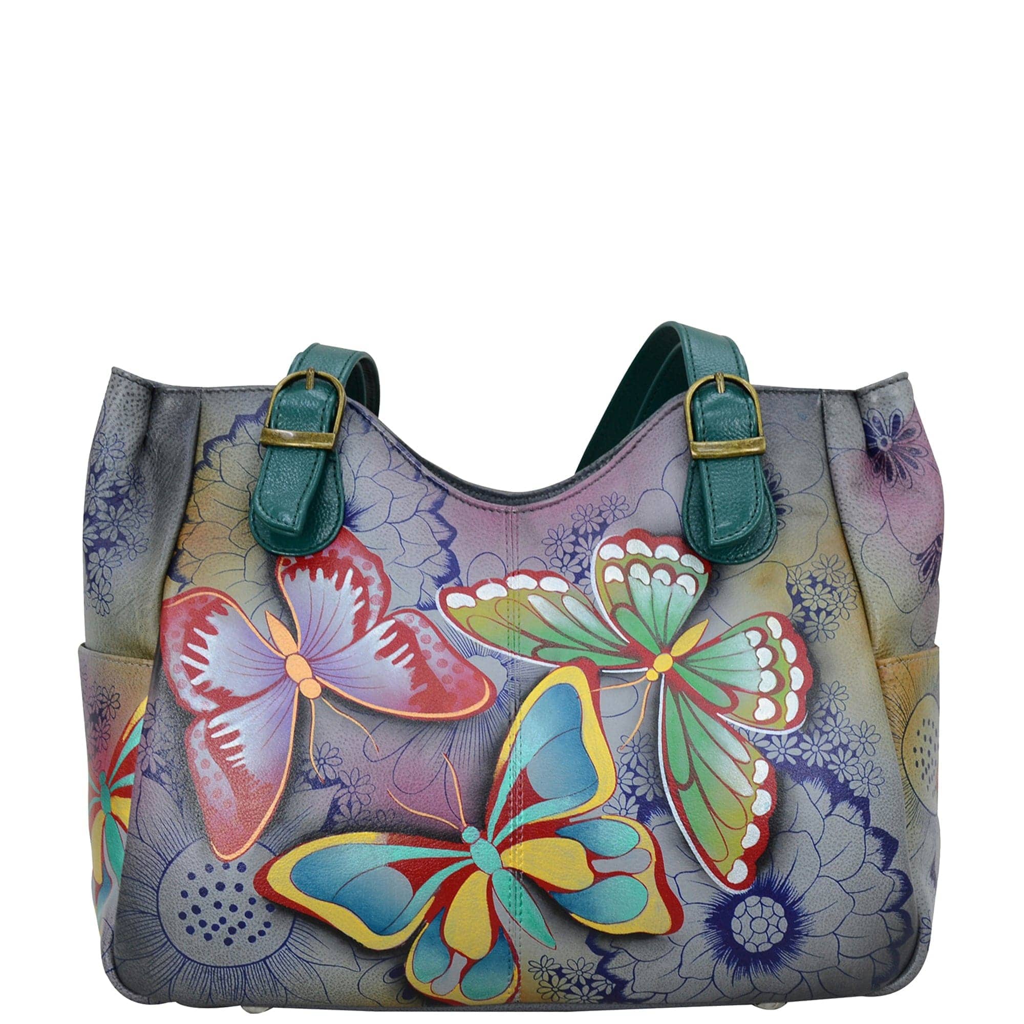 Anuschka Handbag Leather Hand Painted Shoulder Flap Crossbody Dust abstract purchases 257A