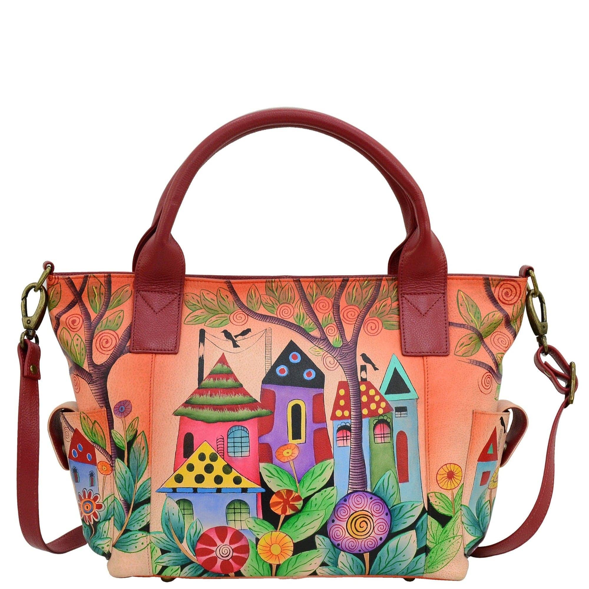 Hand top Painted Large Tote / Anna by Anuschka