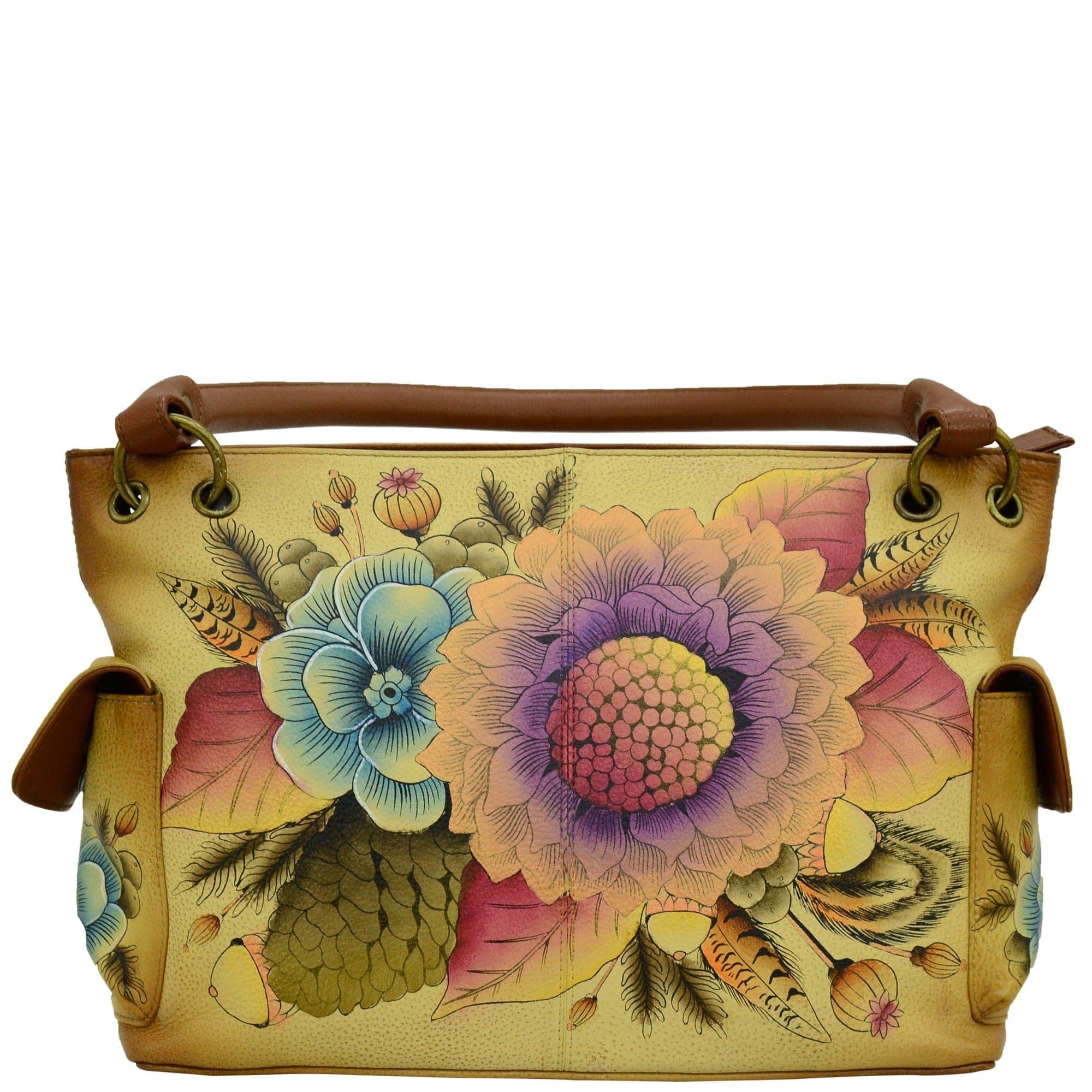 Hand shops painted leather purse