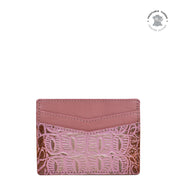 Croc Embossed Blush Gold Credit Card Case - 1032