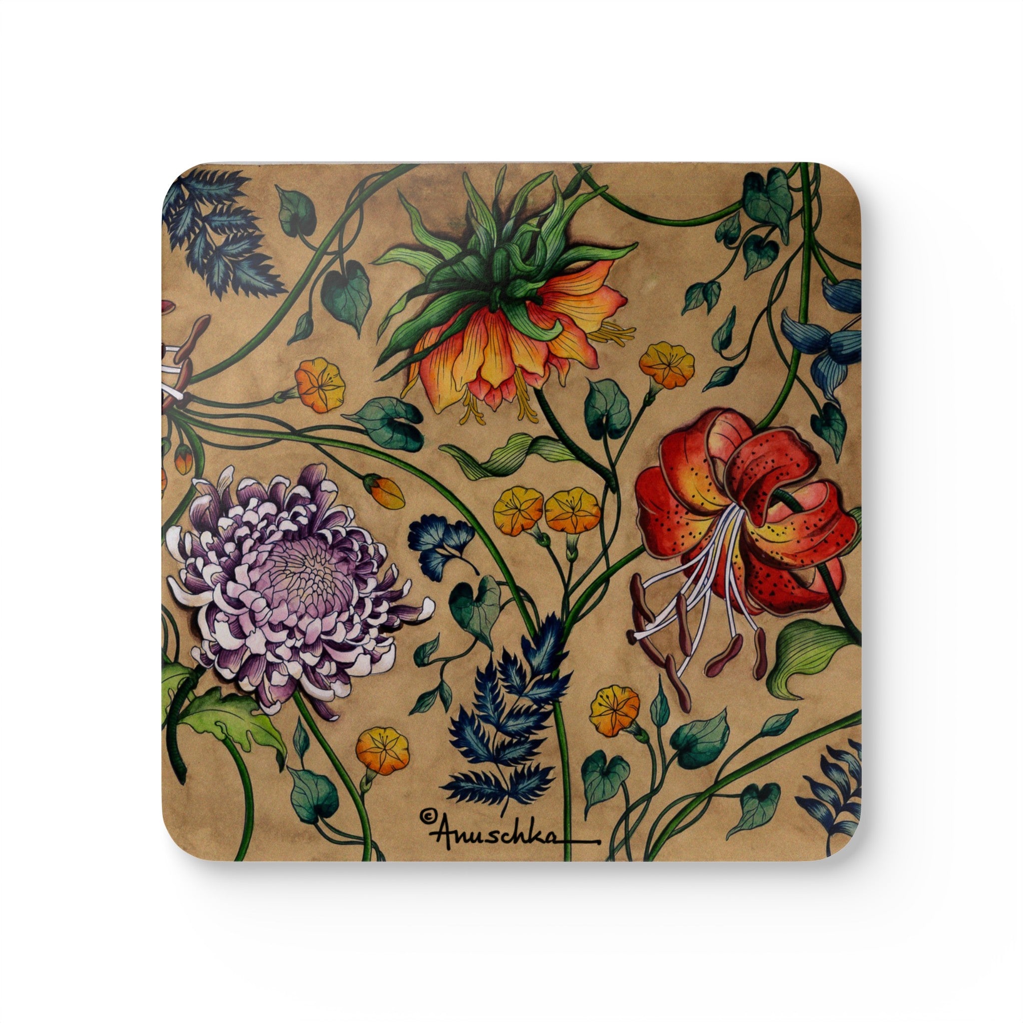 Caribbean Garden Corkwood Coaster Set