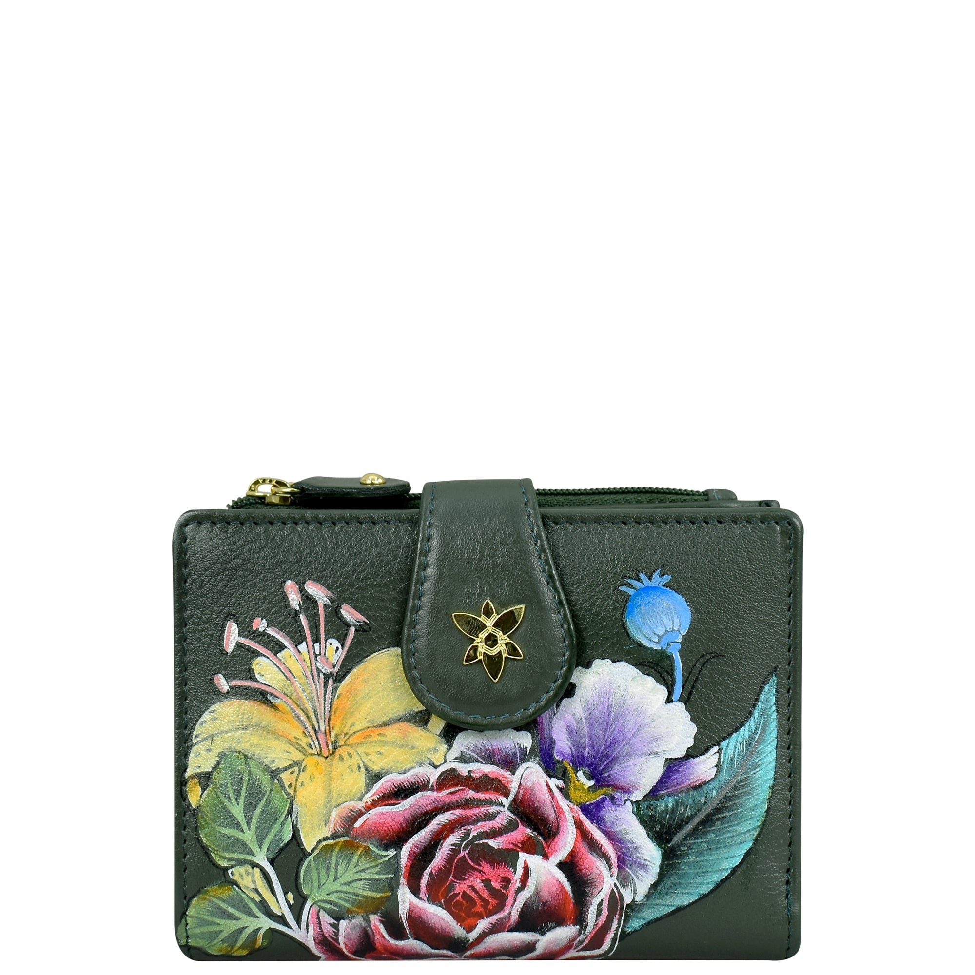 Anuschka Awe-Inspiring dragonflies and floral snap buy wallet