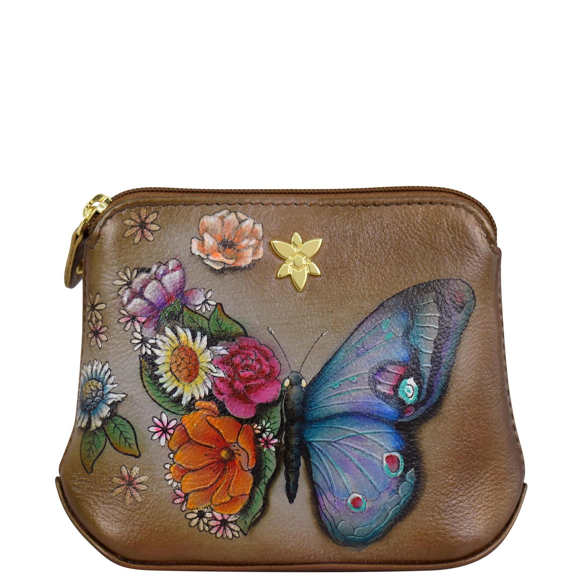 Anushka popular Leather Crossbody Butterfly Print Wallet