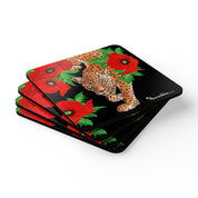 Enigmatic Leopard Corkwood Coaster Set