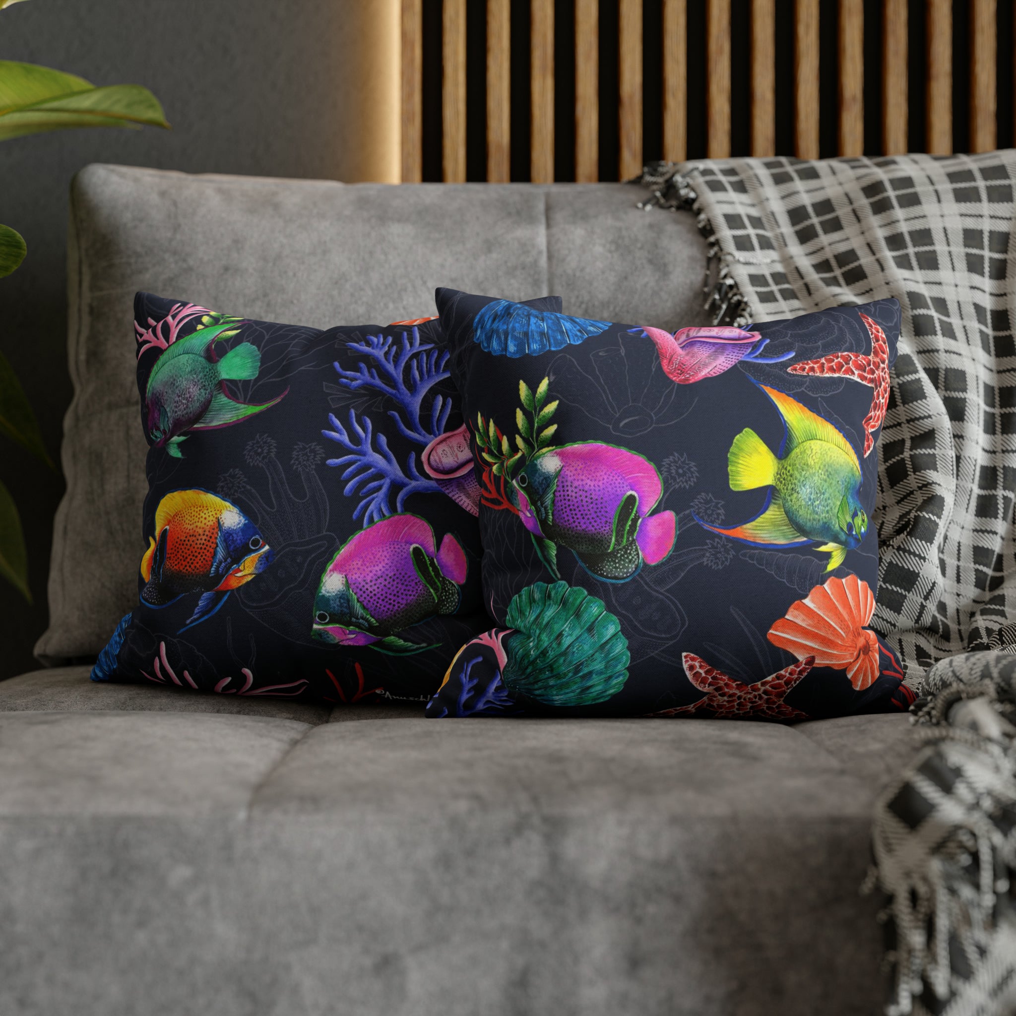 Mystical Reef Polyester Square Pillow Case