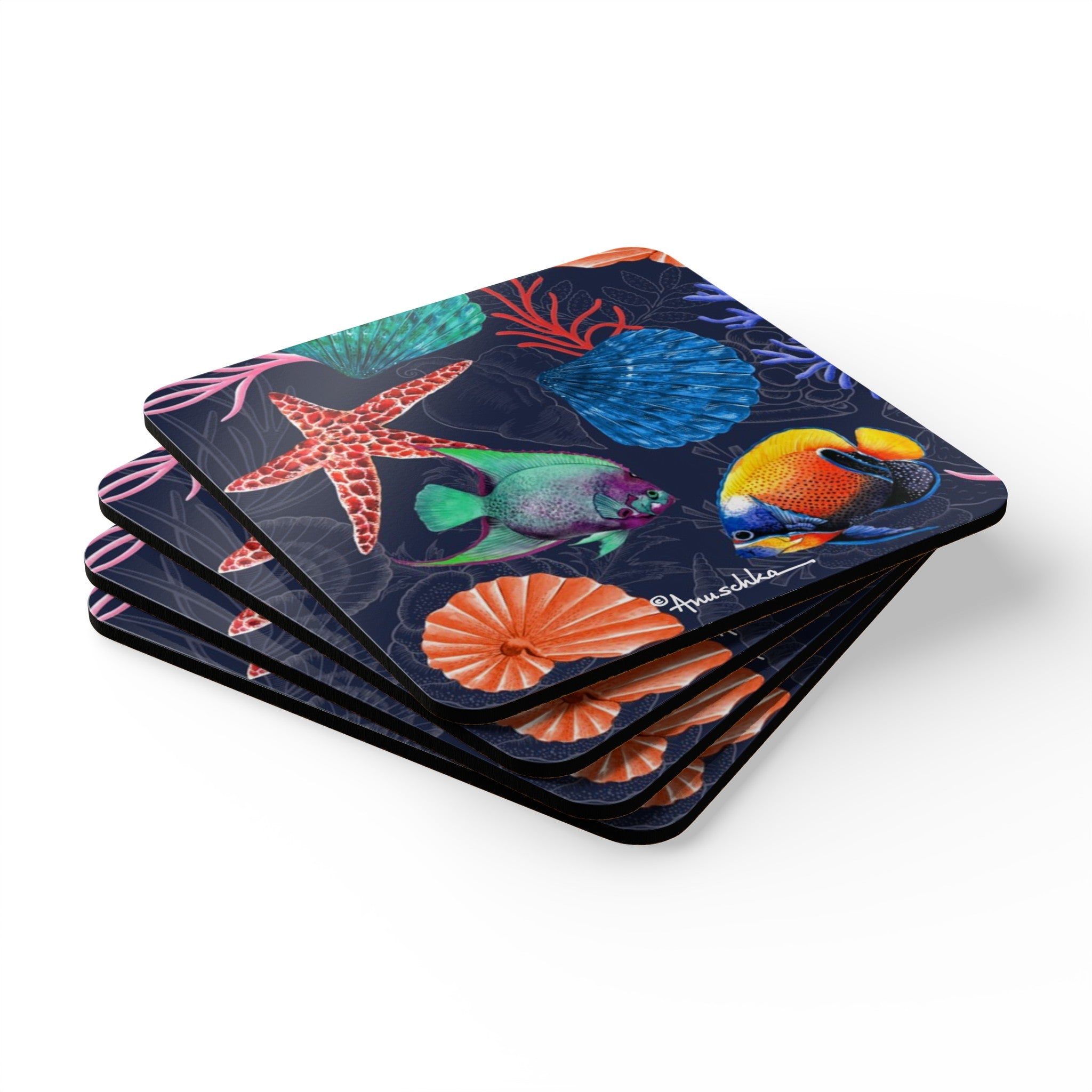 Mystical Reef Corkwood Coaster Set