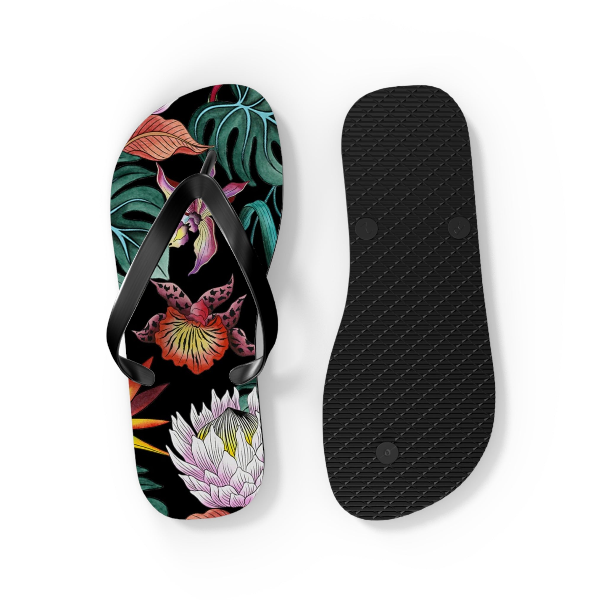 Island Escape Black Flip Flops