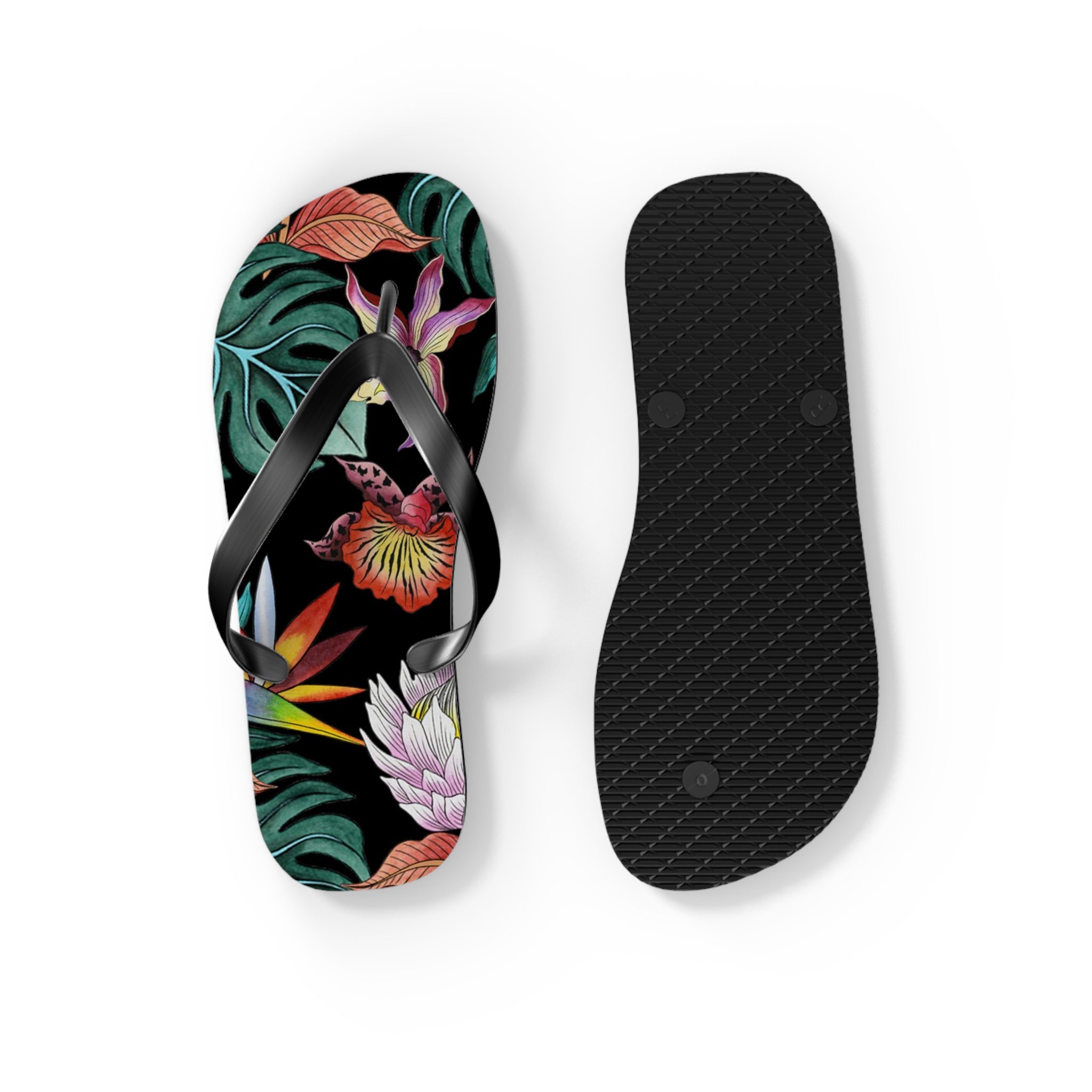 Island Escape Black Flip Flops