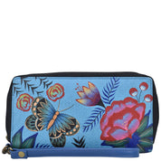 Summer Garden Denim Zip-Around Clutch - 1832