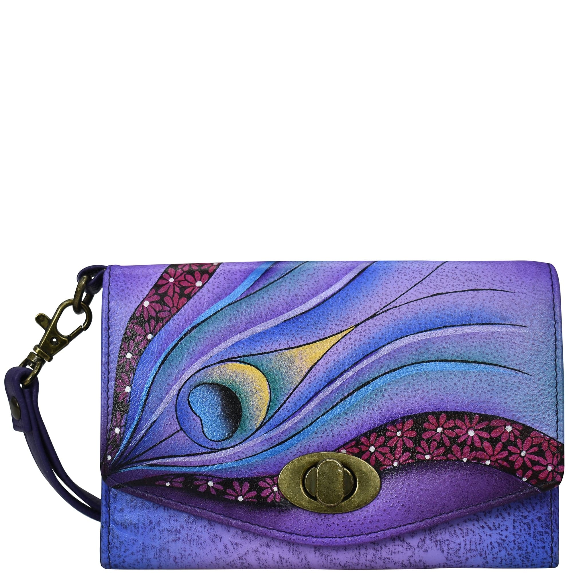 Dreamy Peacock Dewberry Vintage Wristlet Clutch - 1863