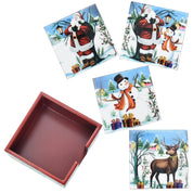 Set of 4 Wooden Printed Square Coasters - 25000