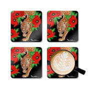 Enigmatic Leopard Corkwood Coaster Set