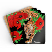 Enigmatic Leopard Corkwood Coaster Set