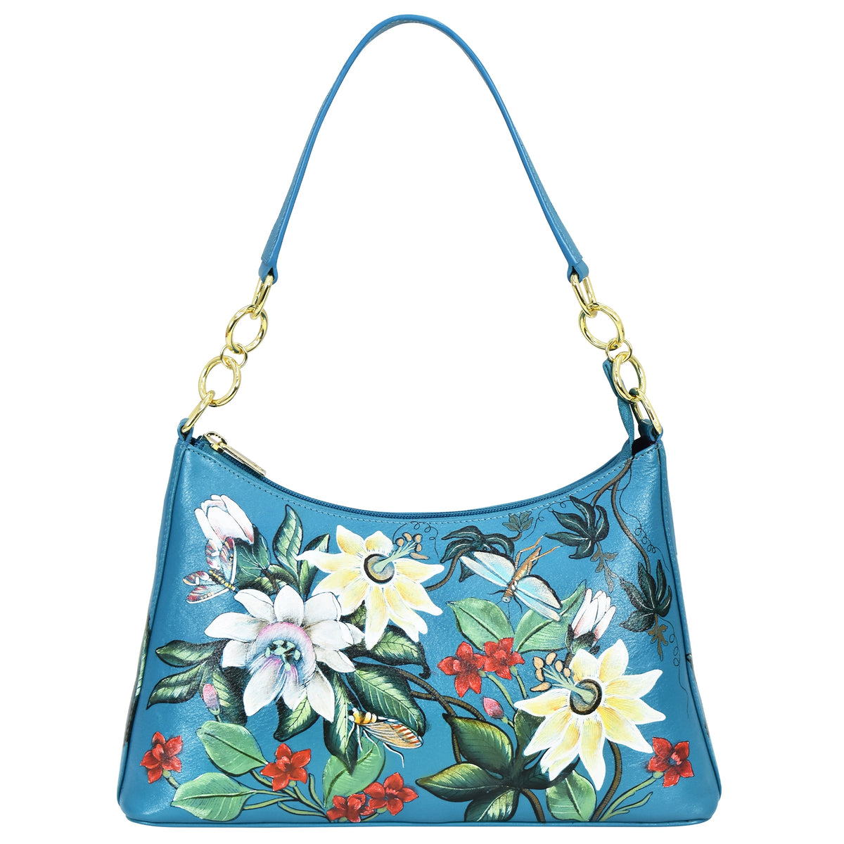 Leather Hand-Painted Hobo With Chain Strap - 707 – Anuschka