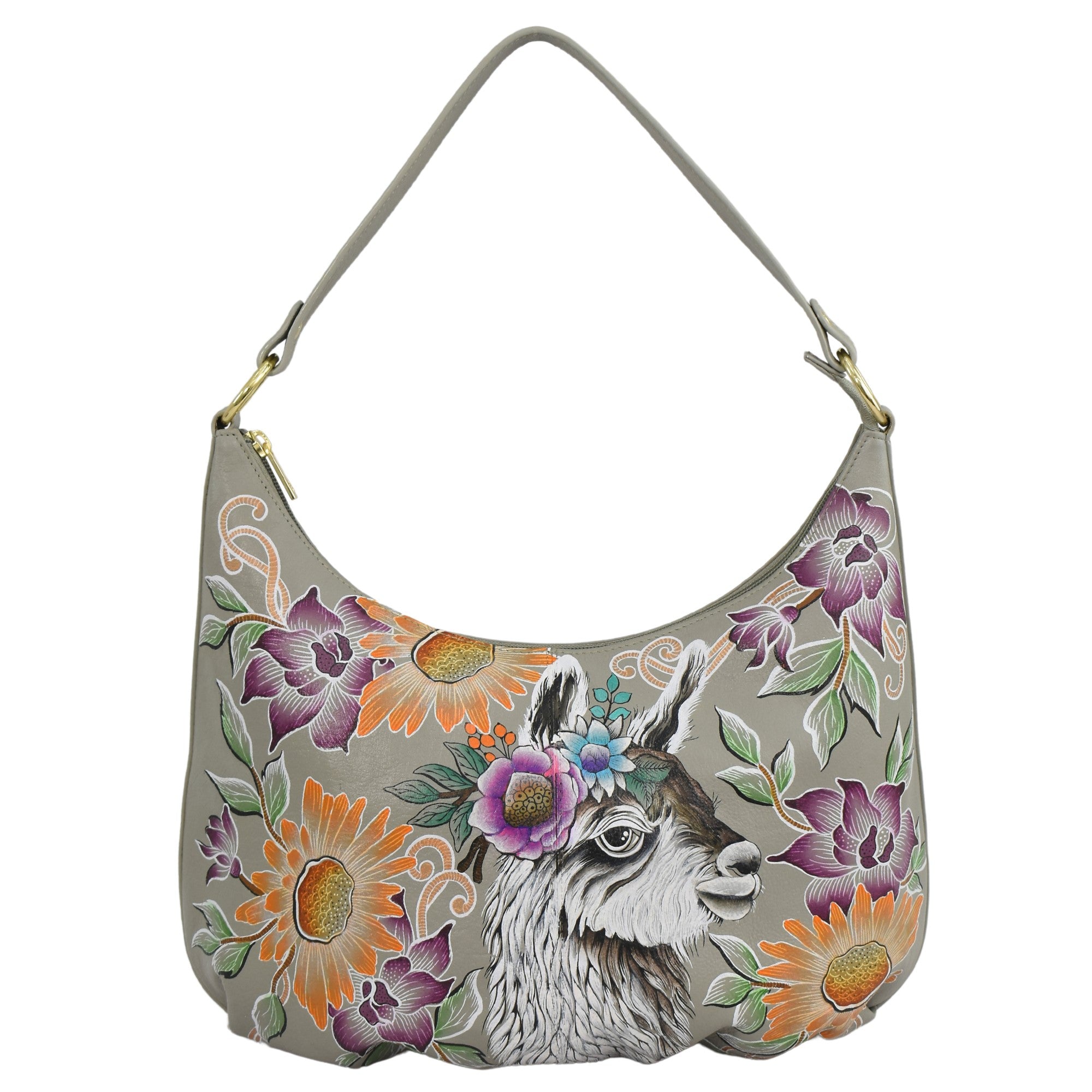 Hobo bag, deals 382 Anuschka, hand painted Butterfly, premium floral & safari print