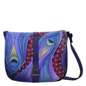 Dreamy Peacock Dewberry Flap Crossbody - 8486