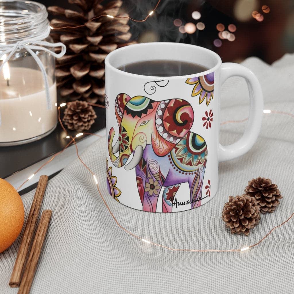 Retro Elephant Ivory Coffee Mug (11 oz.)