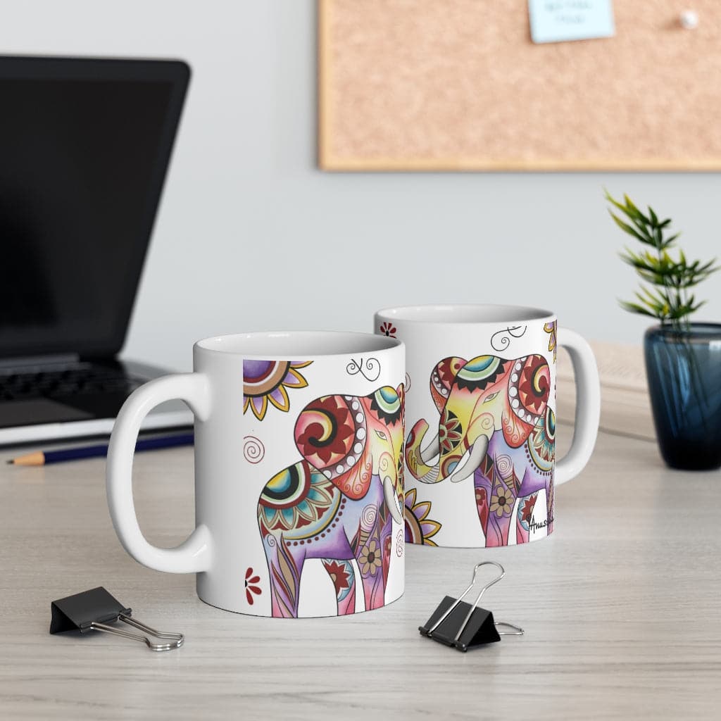 Retro Elephant Ivory Coffee Mug (11 oz.)