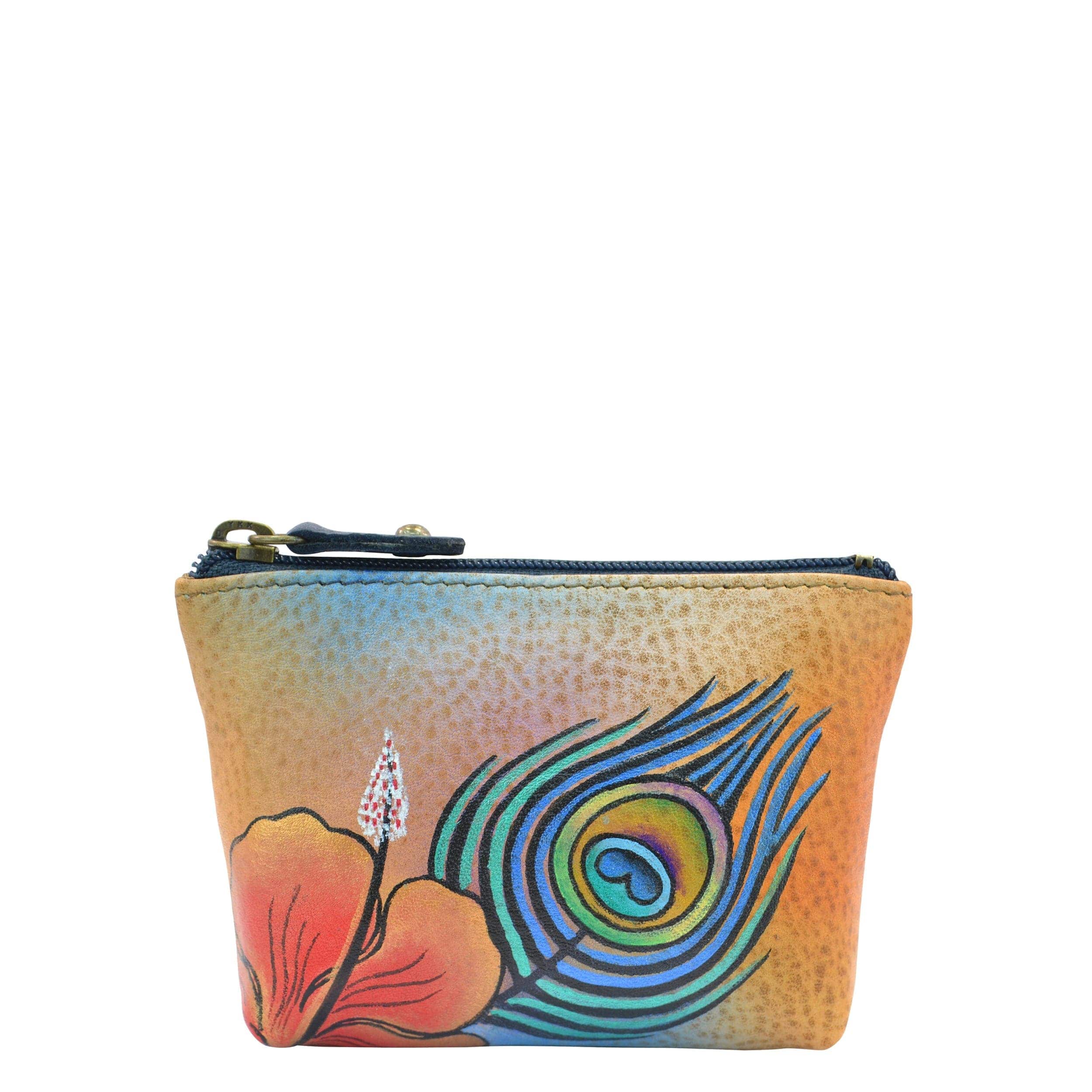 Premium Peacock Flower Coin Pouch - 1031