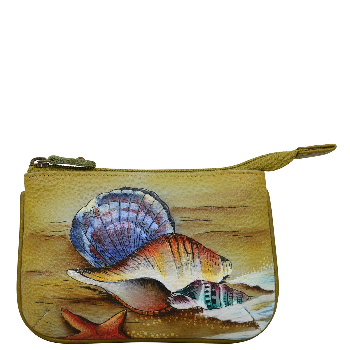 Buy Gift of the Sea Leather Hand Painted Medium Zip Pouch - 1107 ...