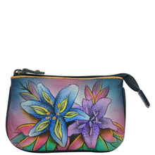 Load image into Gallery viewer, Lucious Lillies Denim Medium Zip Pouch - 1107
