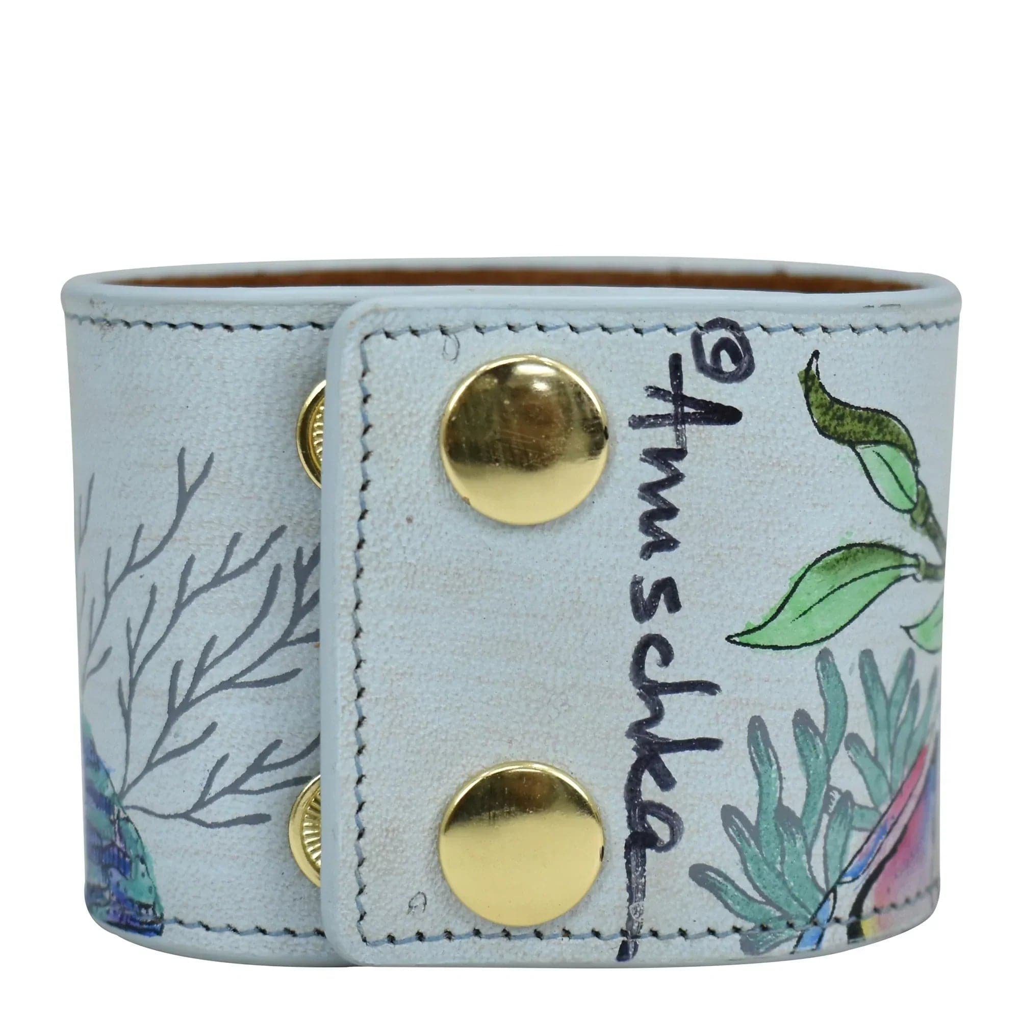 Painted Leather Cuff - 1176