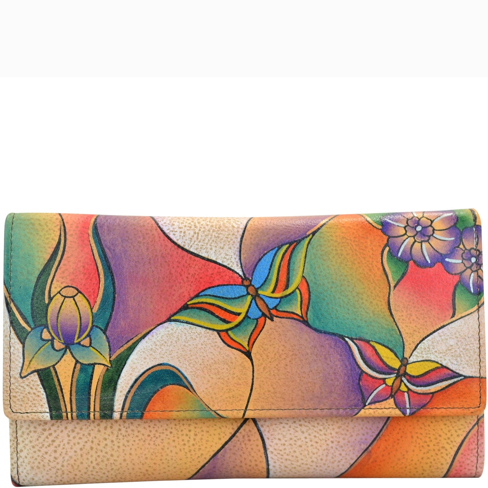 Buy Anna by Anuschka Hand Painted Leather, Checkbook Wallet/Clutch