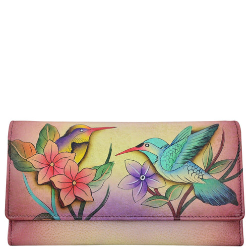  Anna by Anuschka Women's Hand Painted Genuine Leather Multi  Pocket Wallet - Birds in Paradise : Clothing, Shoes & Jewelry