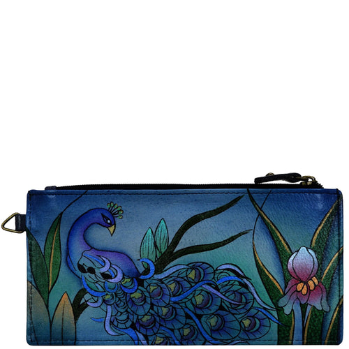 Anuschka Hand-Painted Leather Crossbody Clutch Wallet with RFID - 20655651