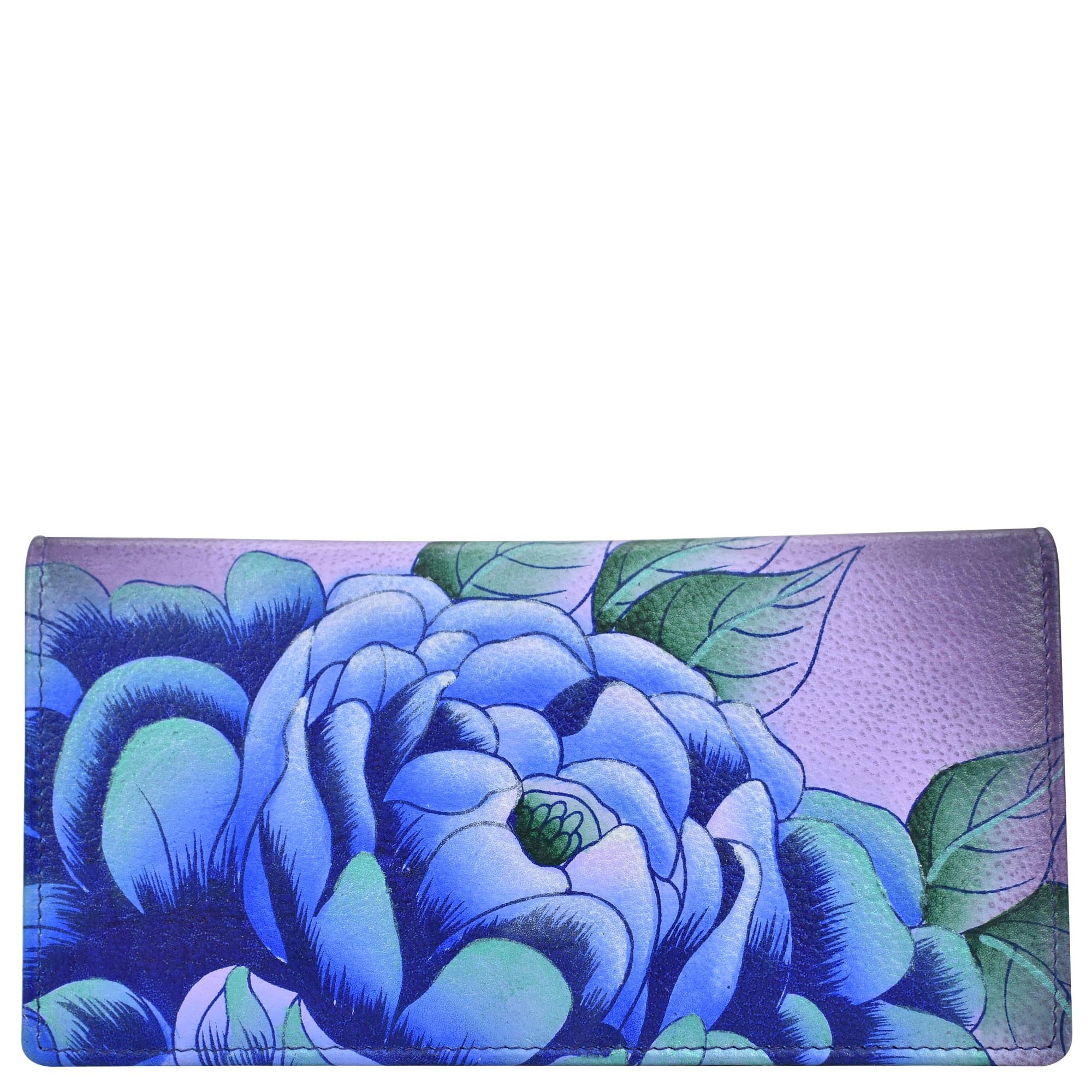 Precious Peony Eggplant Clutch Wallet - 1714