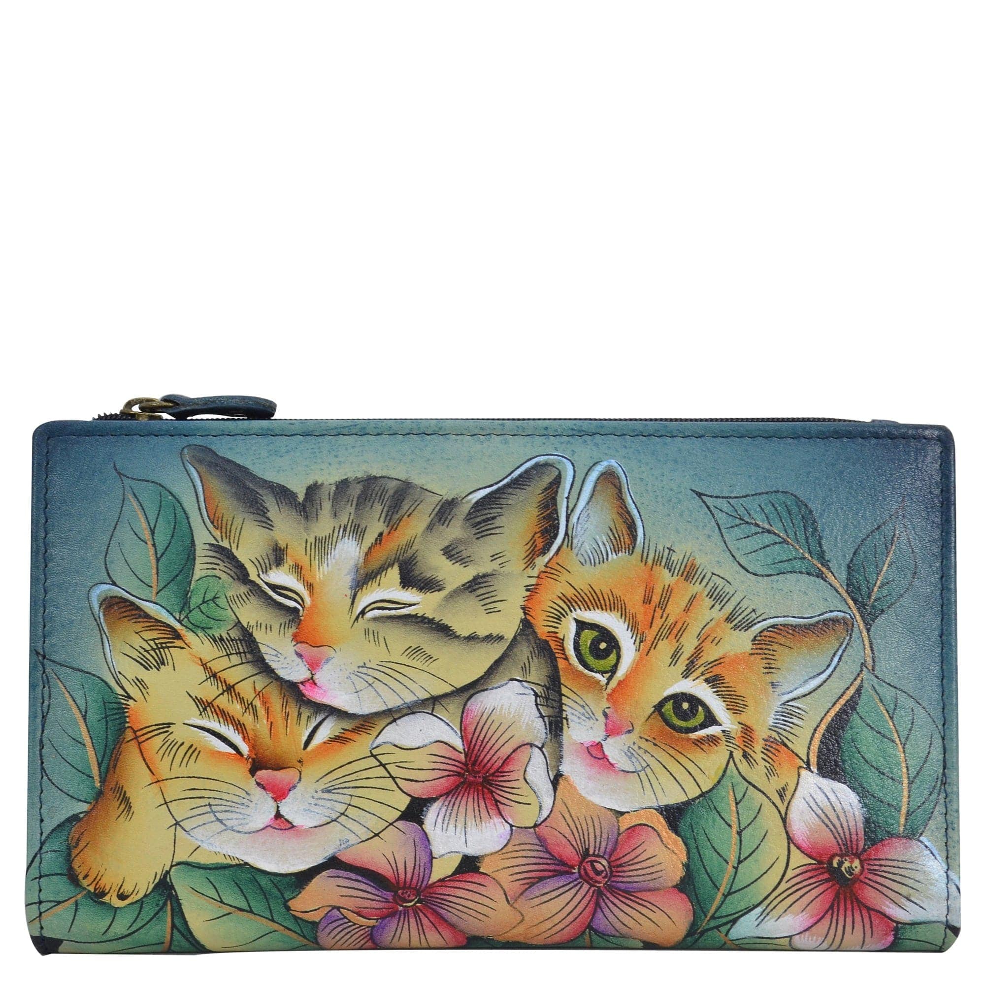 Three Kittens Blue Bi-Fold Snap Wallet - 1822