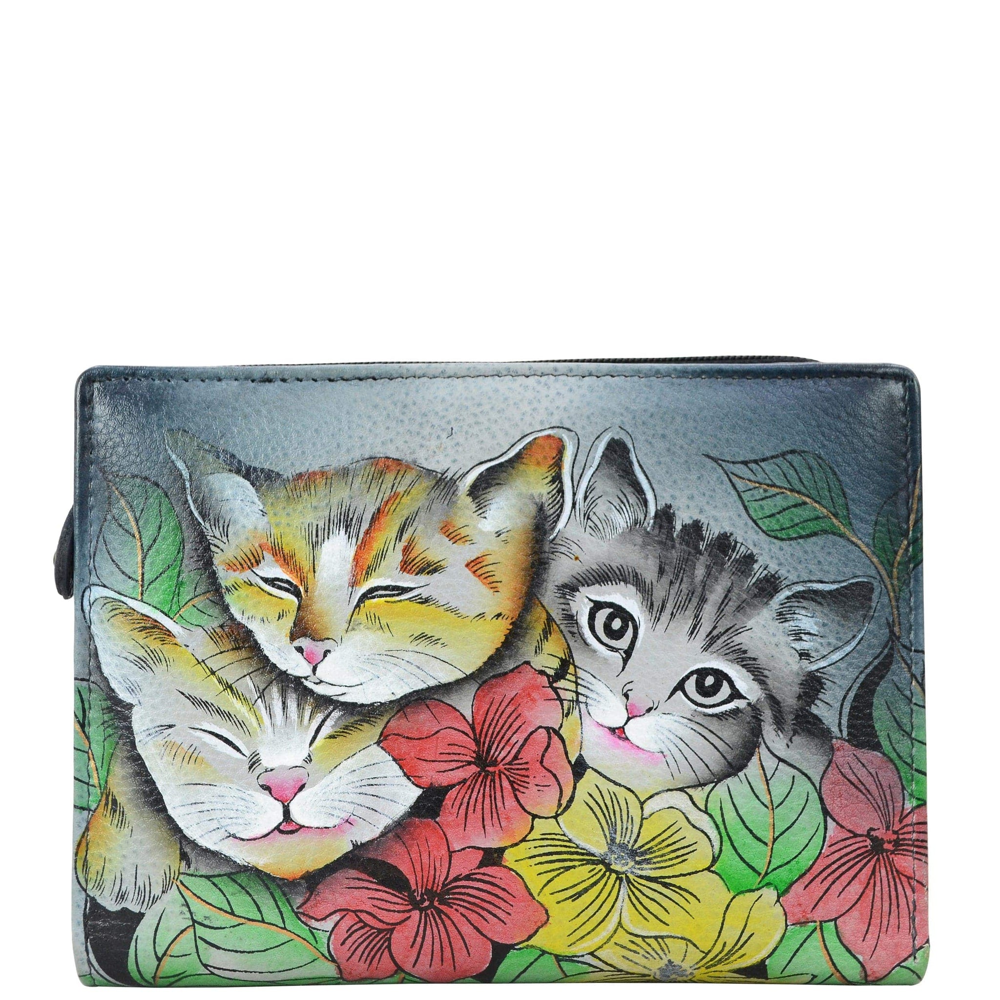 Anna by Anuschka Women's Hand Painted Leather Two Fold Wallet