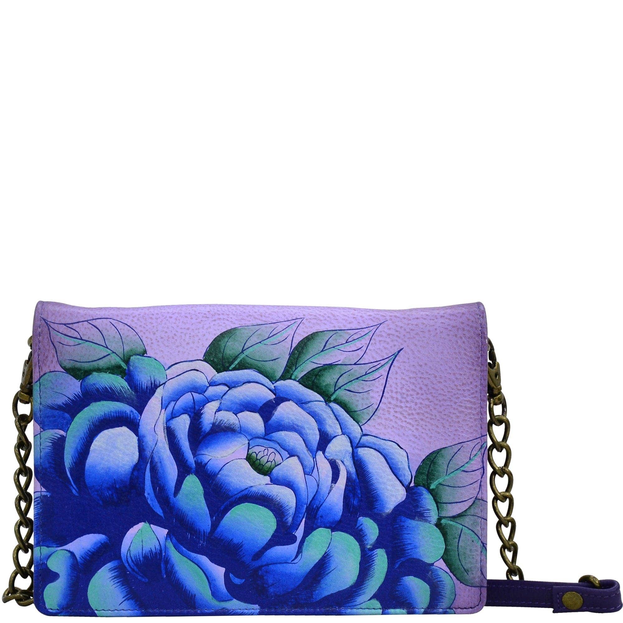 Precious Peony Eggplant Flap Organizer Wallet - 1868