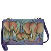 Elephant Family 4 In 1 Organizer Crossbody/Belt Bag/Clutch/Wristlet - 1903