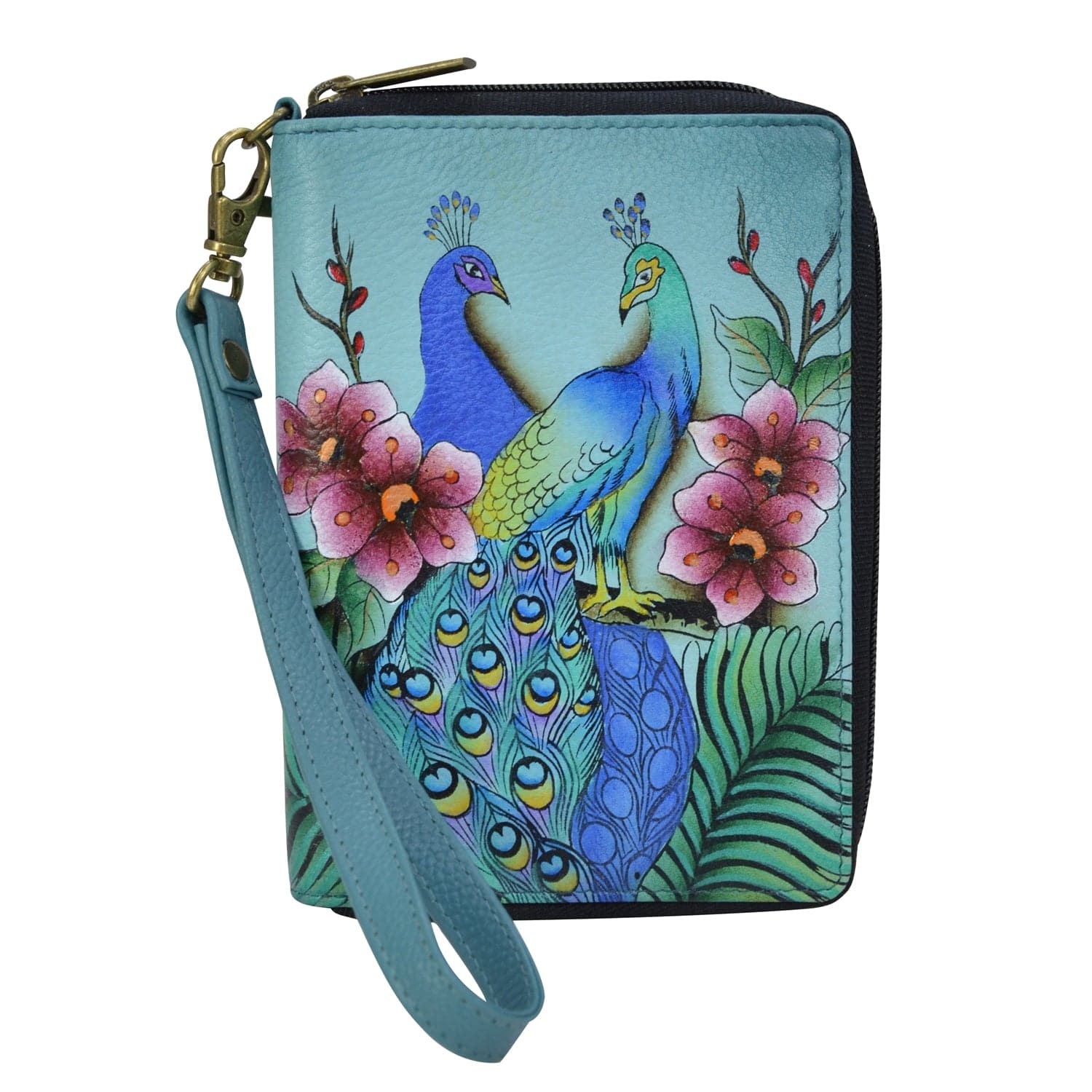 Peacock Love Passport Organizer Wristlet - 1910