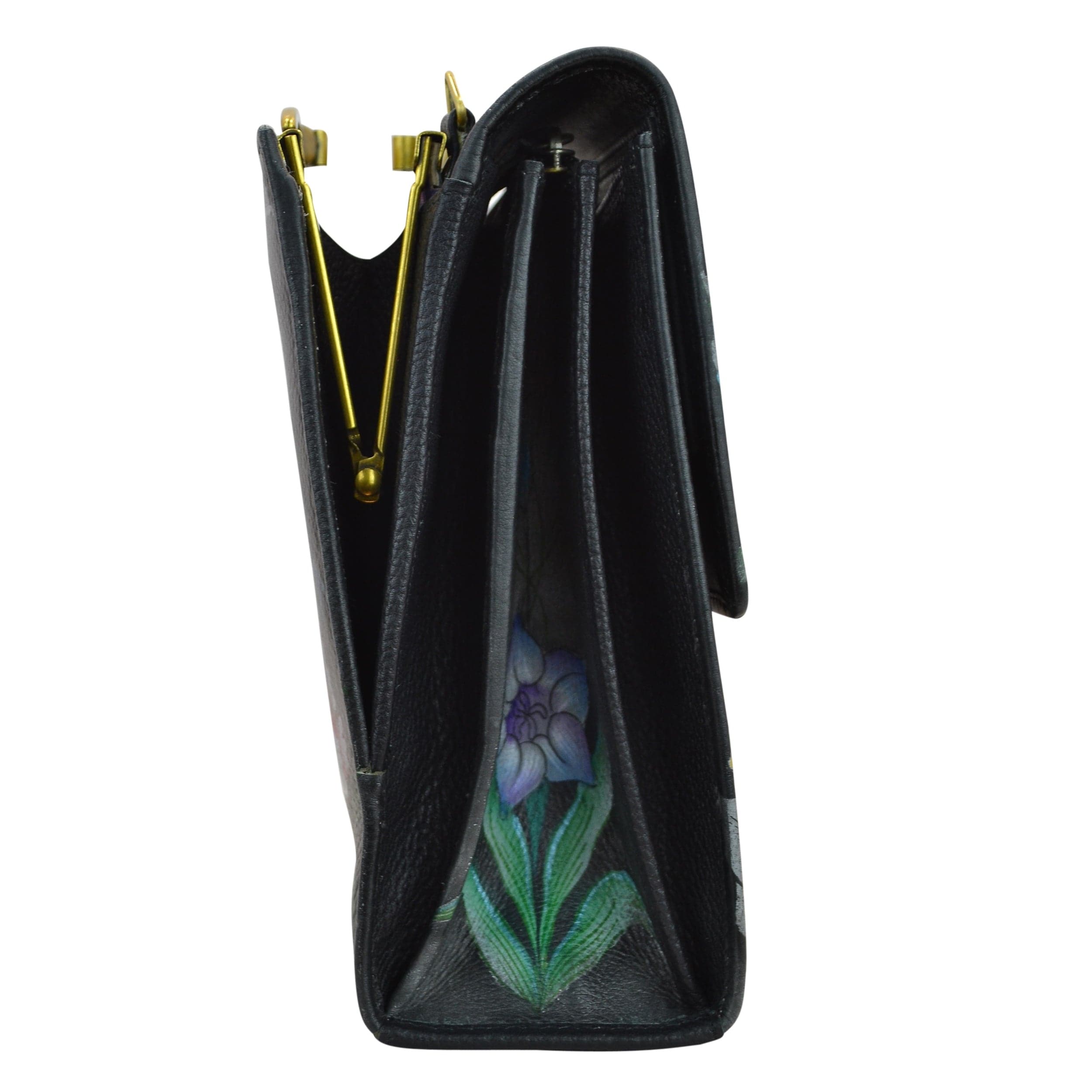 Anuschka Hand Painted Triple Compartment Travel Crossbody outlet Bag