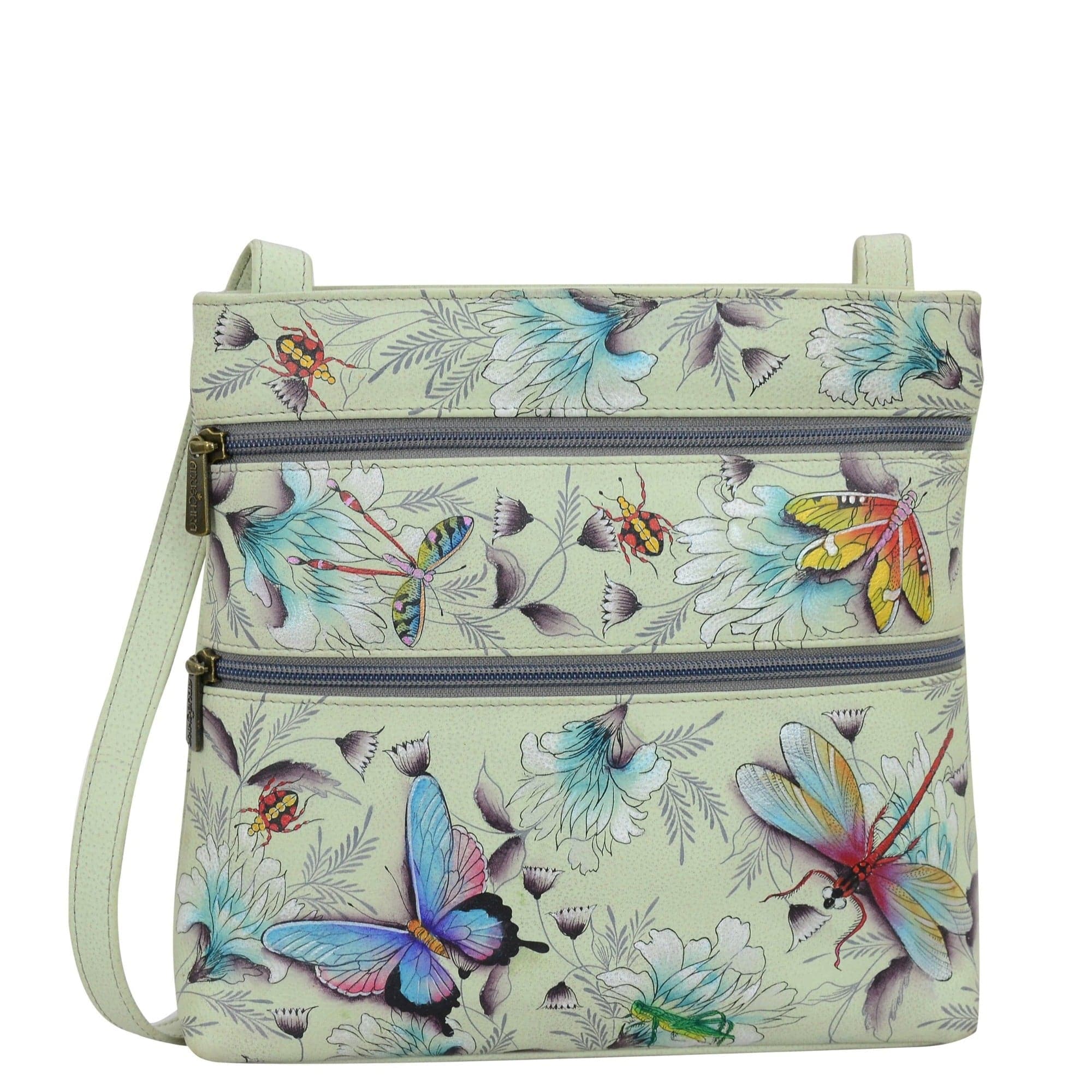 Wondrous Wings Medium Crossbody With Double Zip Pockets - 447