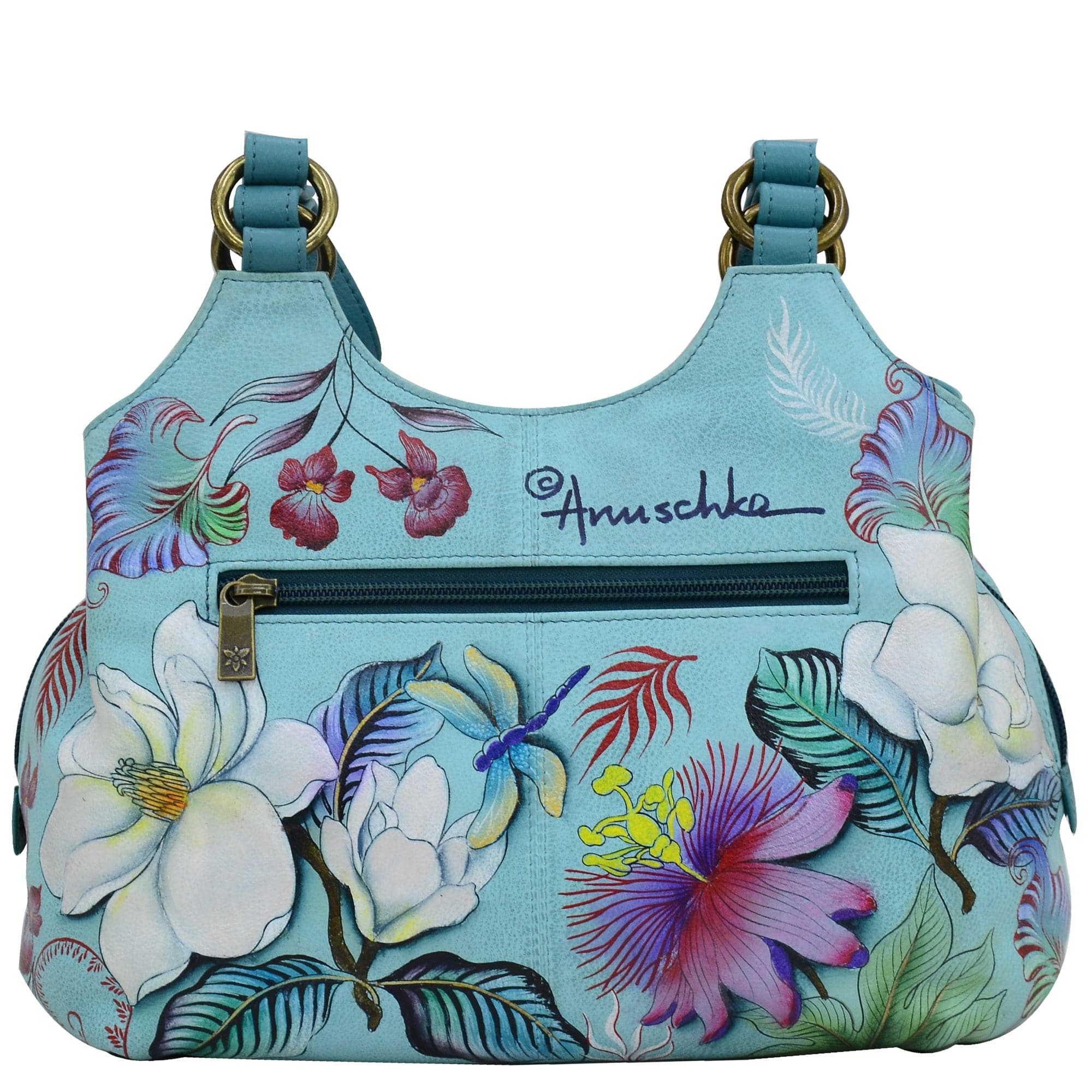 Gorgeous buy Anuschka Artisan Purse Bag Butterflies and Flowers