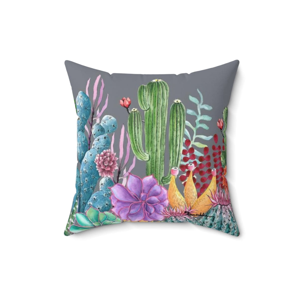 Desert Garden Polyester Square Pillow