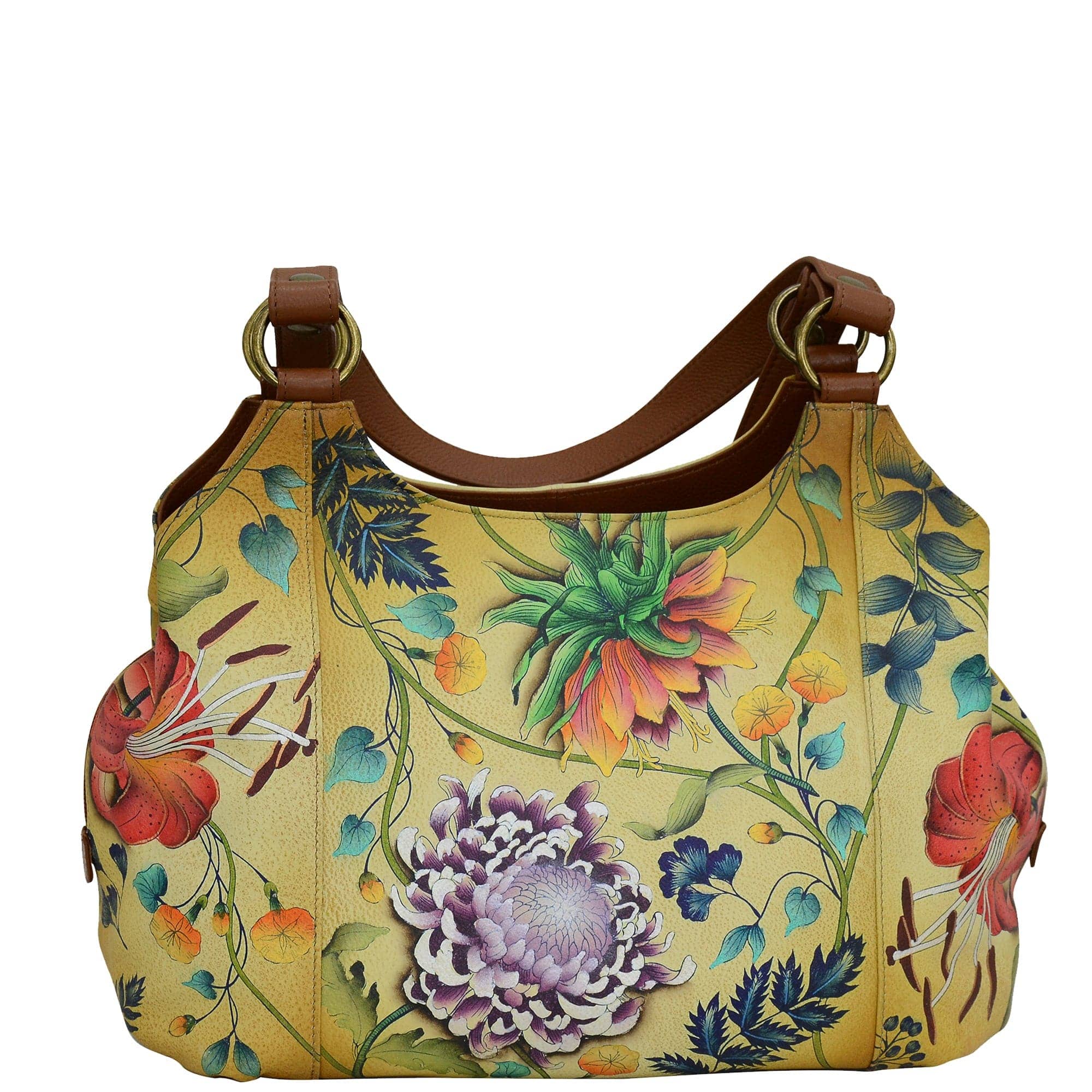 Caribbean Garden Triple Compartment Large Satchel - 652