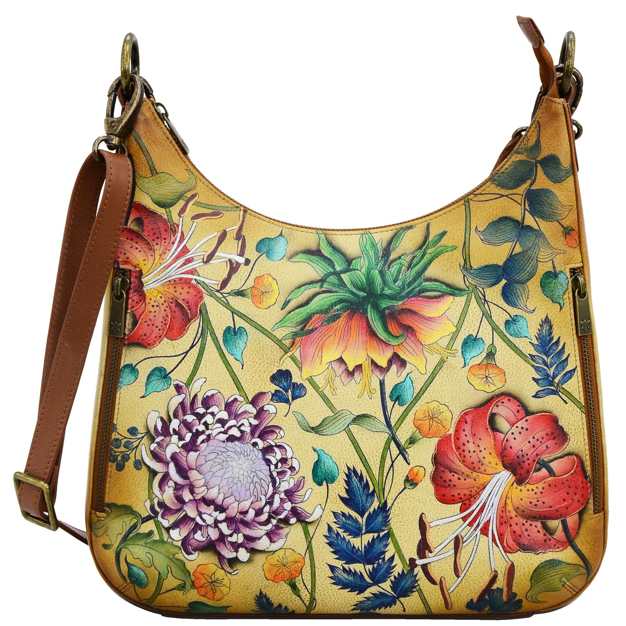 Caribbean Garden Convertible Slim Hobo With Crossbody Strap - 662