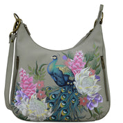 Regal Peacock Convertible Slim Hobo With Crossbody Strap - 662