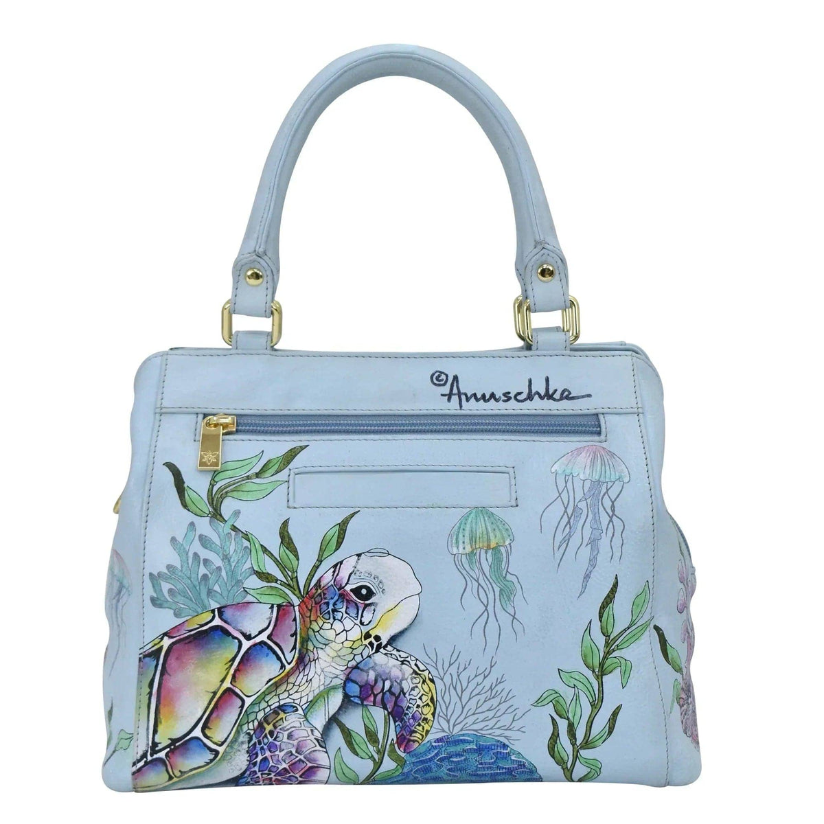 Buy Underwater Beauty Leather Hand Painted Multi Compartment Satchel ...